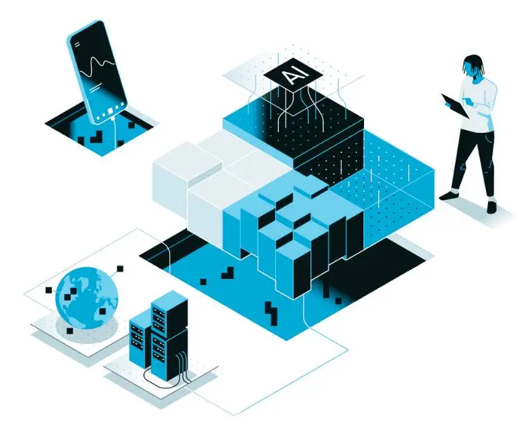 Illustration of AI and automation building blocks